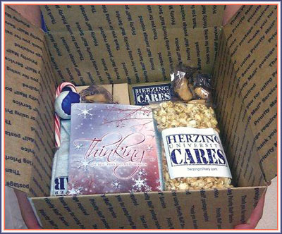 A look inside one of the completed care packages