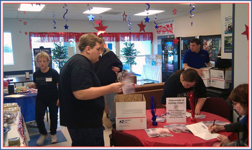 assembling the care packages