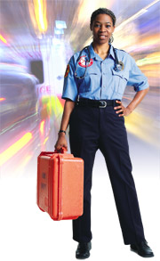 Care for patients at the scene of an accident and while transporting patients by ambulance to the hospital under medical direction.