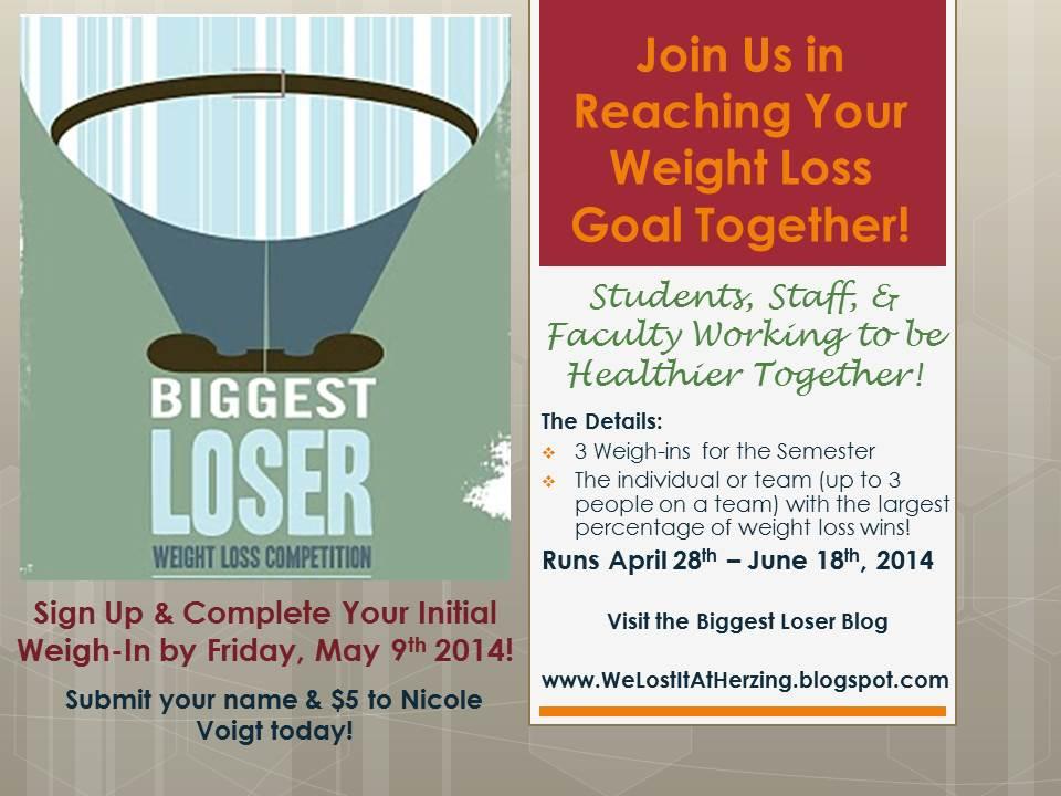 Biggest Loser competition flyer