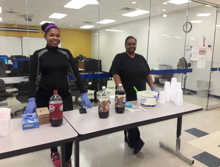 Students enjoyed vanilla ice cream with their choice of soda on Ice Cream Day.