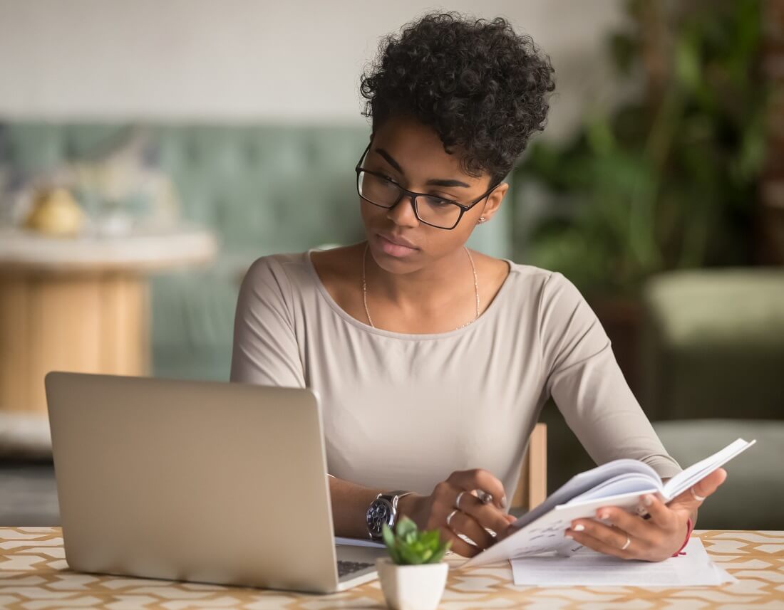 Dental Assisting Student Studying Online