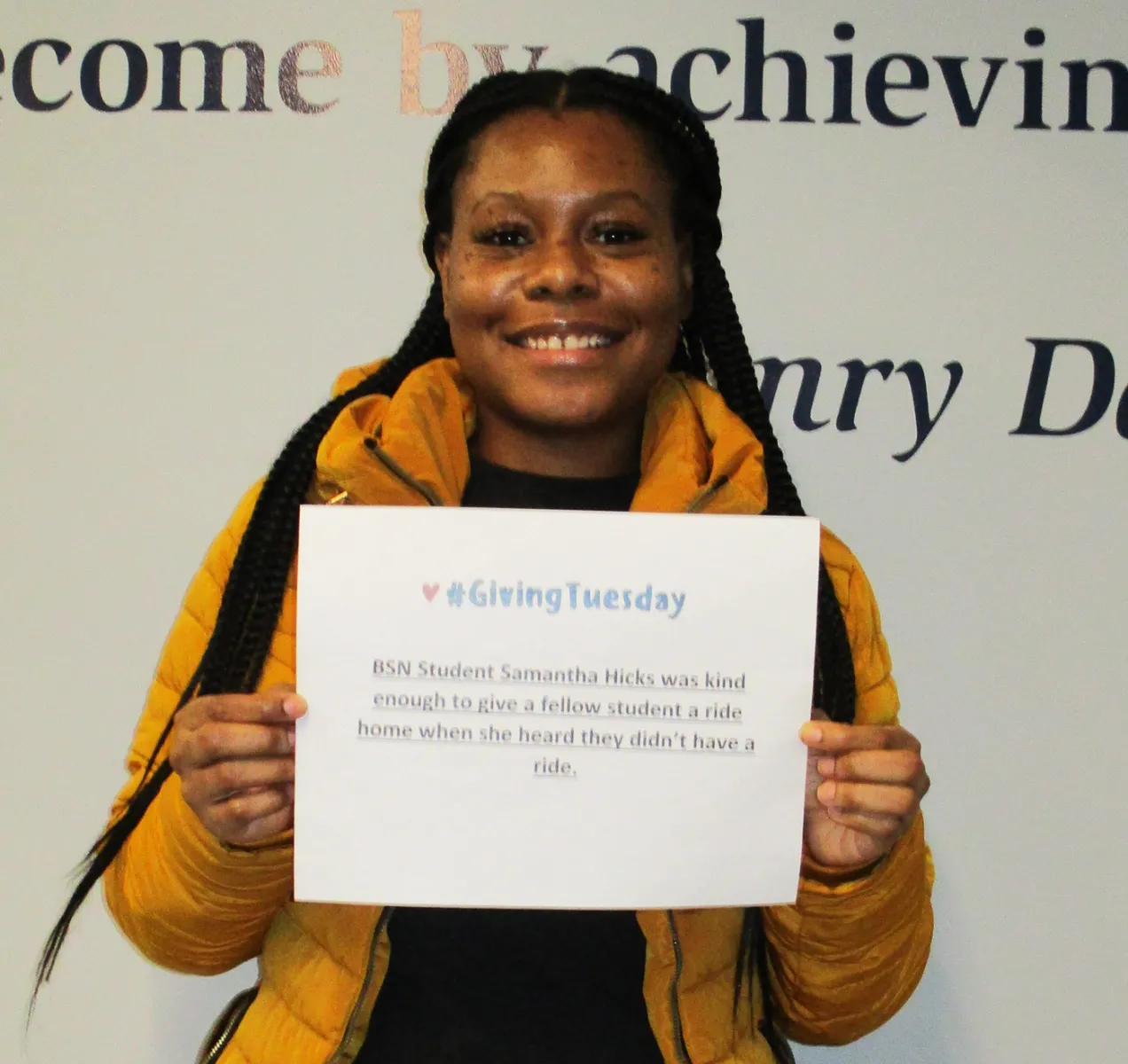 I gave a fellow student a ride home.