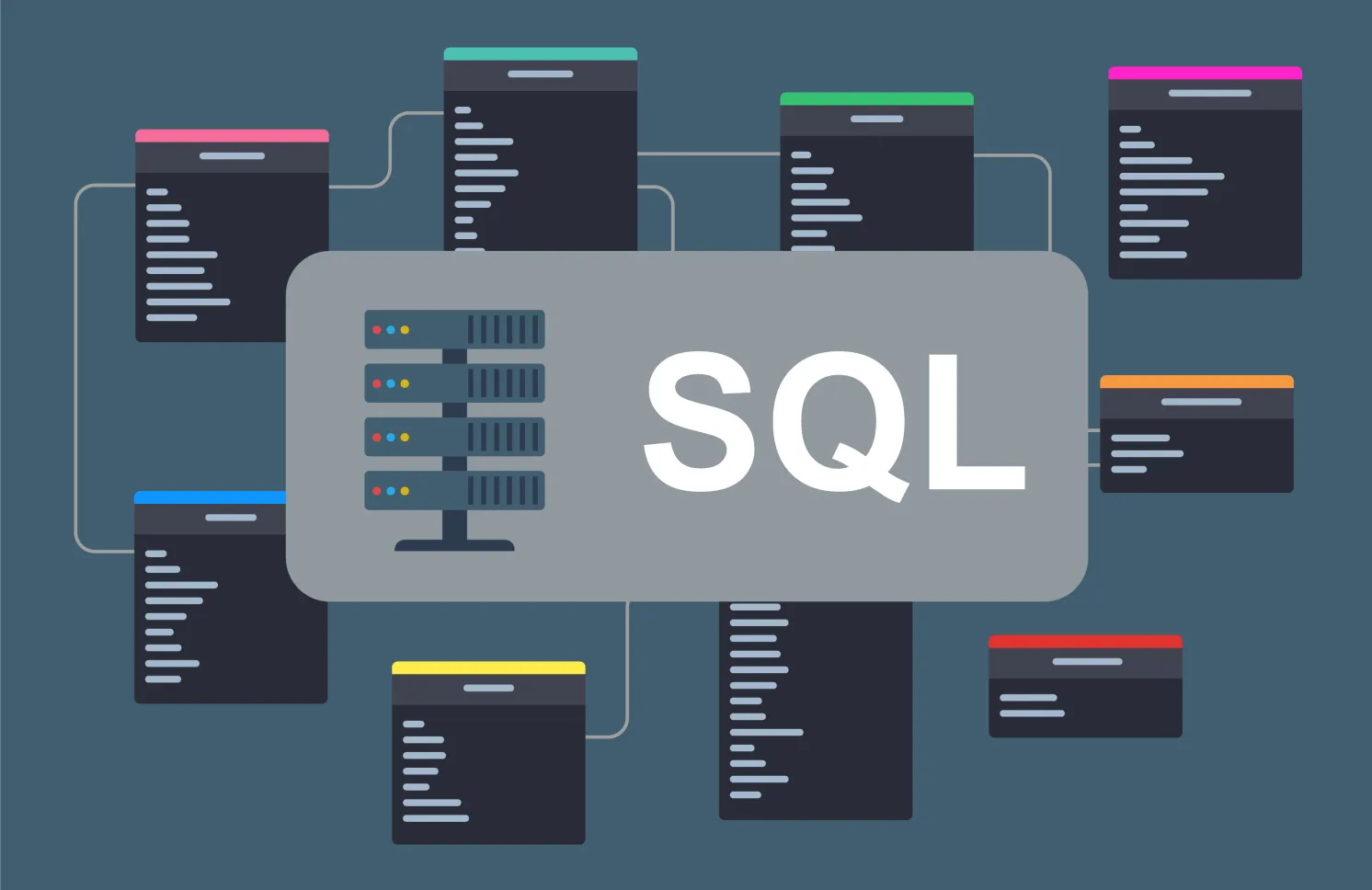 SQL database - flat design