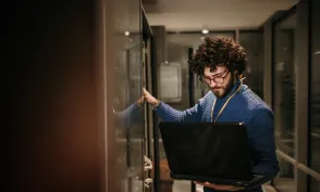 engineer in the server room