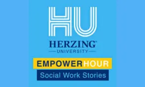 Empower Hour Podcast Logo on a bright blue background
