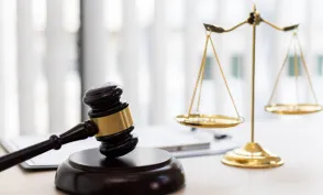 Legal scale and gavel