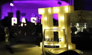 Herzing University glass and decorations at BASH gala