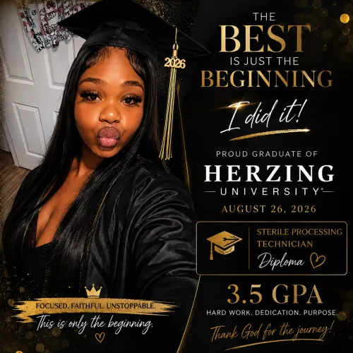 graduation picture taken in a announcement graphic