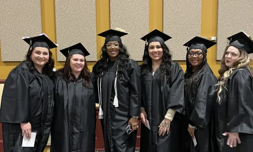 Nursing students at graduation
