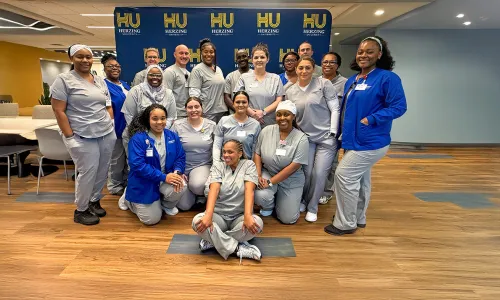 Nashville campus nursing students pose for a group photo.