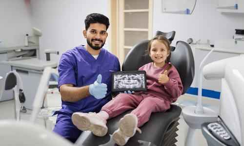 Unlicensed Dental Assistant with Radiology Certificate With X Ray of Young Patient 