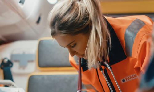 Team of Associate Degree Paramedics Helping Patient in Emergency in Birmingham Alabama 