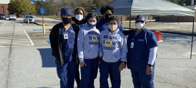 Malisha Guerrier, Cecile West (faculty), Alicia Dunlap, Sherra Hammond, Stephanie Jenkins and Necola Webster