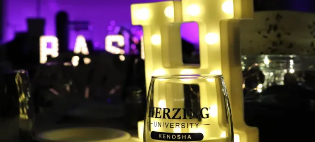 Herzing University glass and decorations at BASH gala