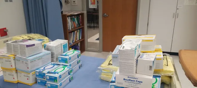 Herzing-Madison donated several boxes of medical gear and supplies, including face masks, gloves, gowns and bouffant caps, to Columbus Community Hospital and Mercyhealth. 