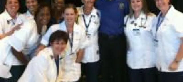 Herzing University Orlando nursing students in white coats