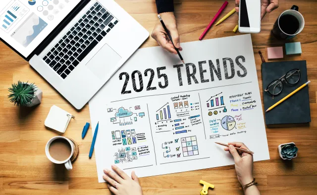 2025 Trend.business creativity and idea design online marketing and strategy concepts