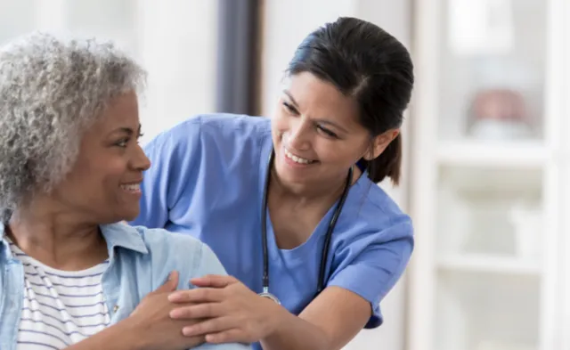 Nurse caring for a patient