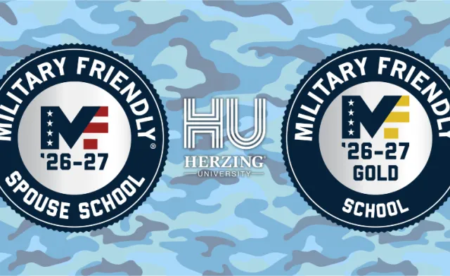 Military Friendly Logos on a blue camo background.