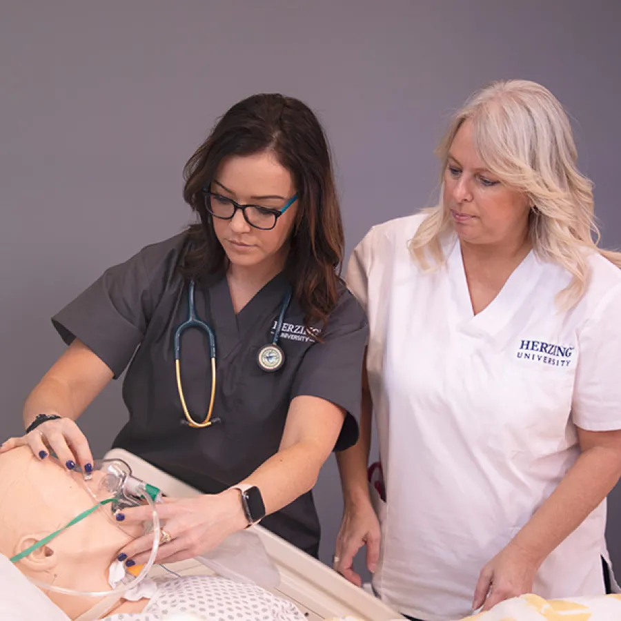 Banner Badge Student Sim Nursing Accelerated Nursing Student Under Instruction in Laboratory Experience