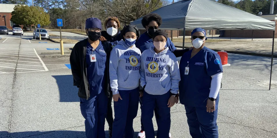 Malisha Guerrier, Cecile West (faculty), Alicia Dunlap, Sherra Hammond, Stephanie Jenkins and Necola Webster