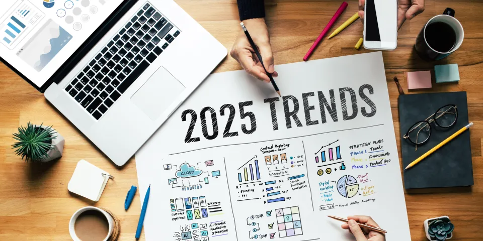 2025 Trend.business creativity and idea design online marketing and strategy concepts