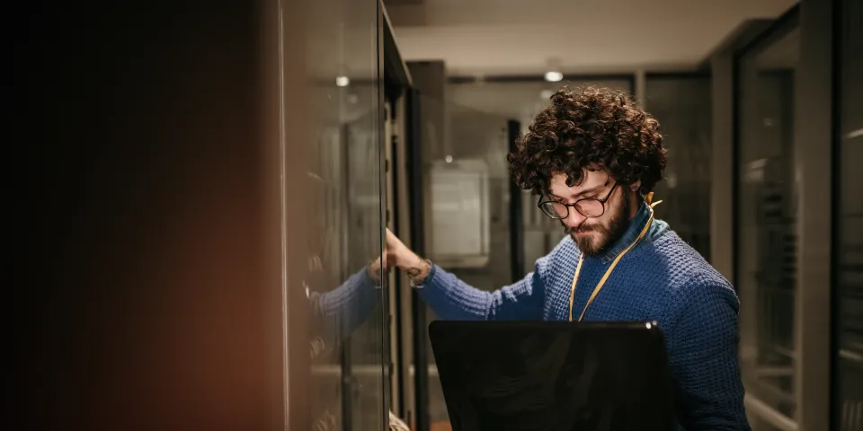 engineer in the server room