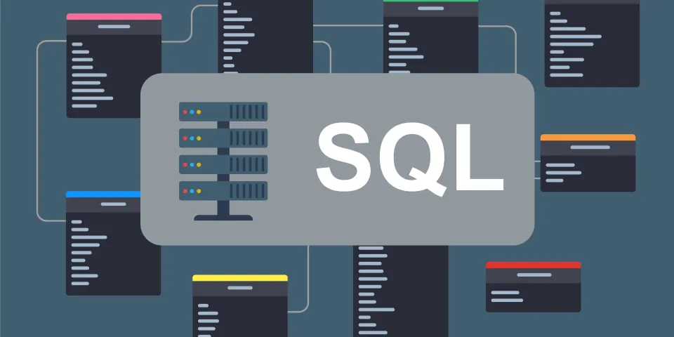 SQL database - flat design