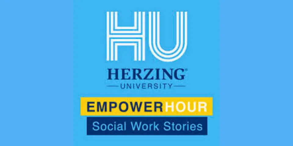 Empower Hour Podcast Logo on a bright blue background