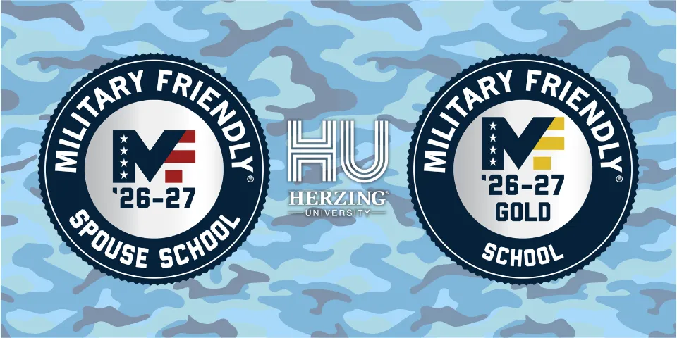 Military Friendly Logos on a blue camo background.