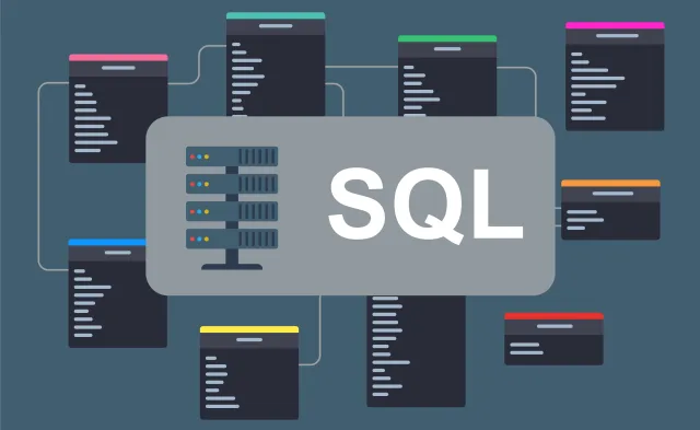 SQL database - flat design
